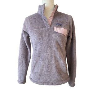 Patagonia Synchilla Womens Purple Pullover Snap T Sweater Jacket